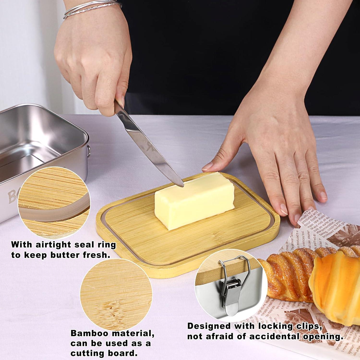 Plato de Mantequilla con Tapa BSTKEY Acero Inoxidable 113g