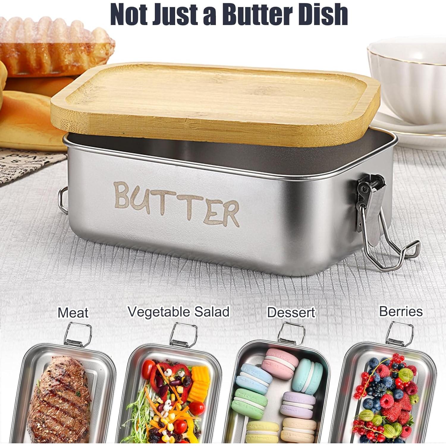 Plato de Mantequilla con Tapa BSTKEY Acero Inoxidable 113g