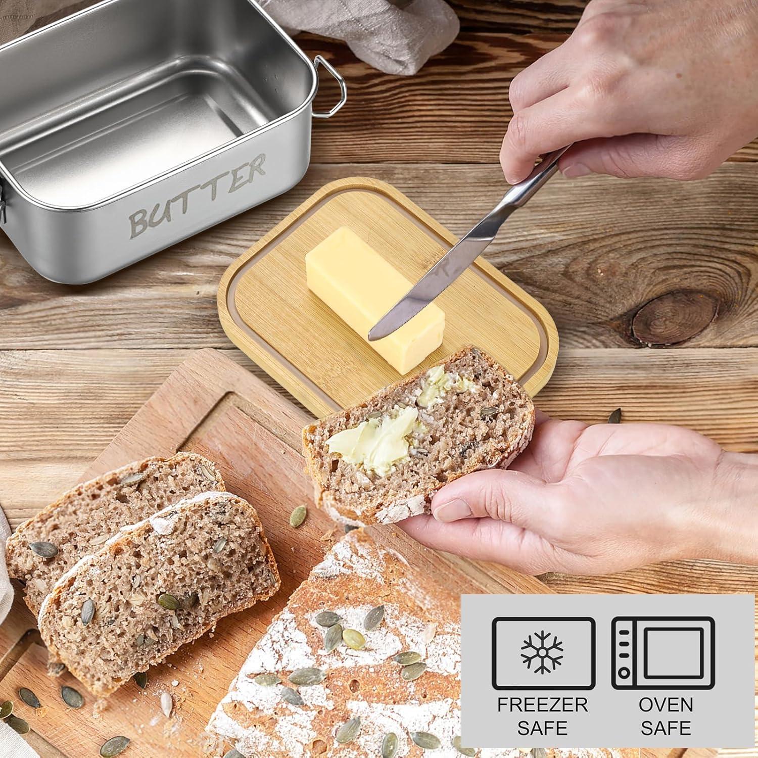 Plato de Mantequilla con Tapa BSTKEY Acero Inoxidable 113g