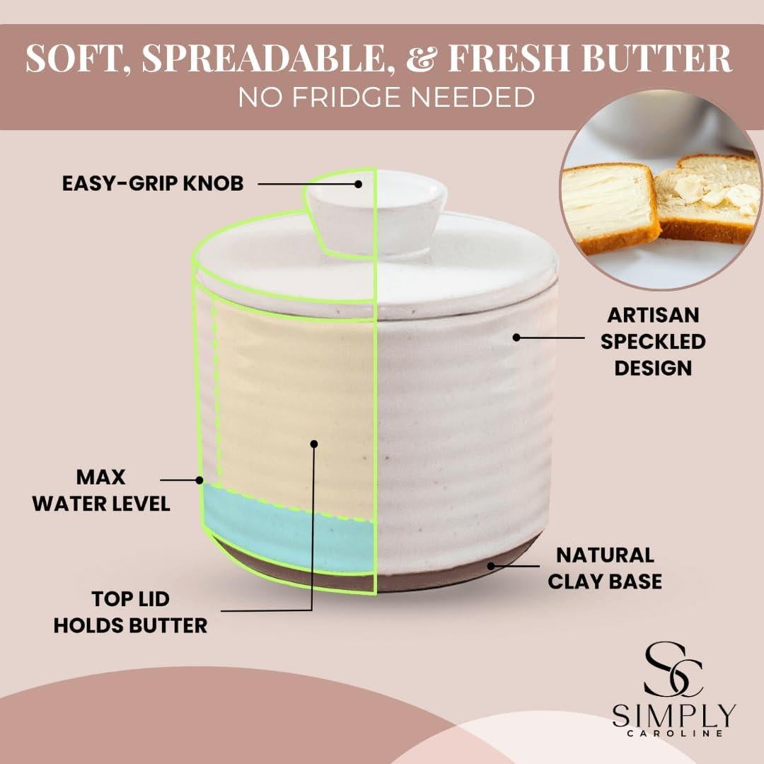 Crock de Mantequilla Simply Caroline con Tapa - 3 Palitos