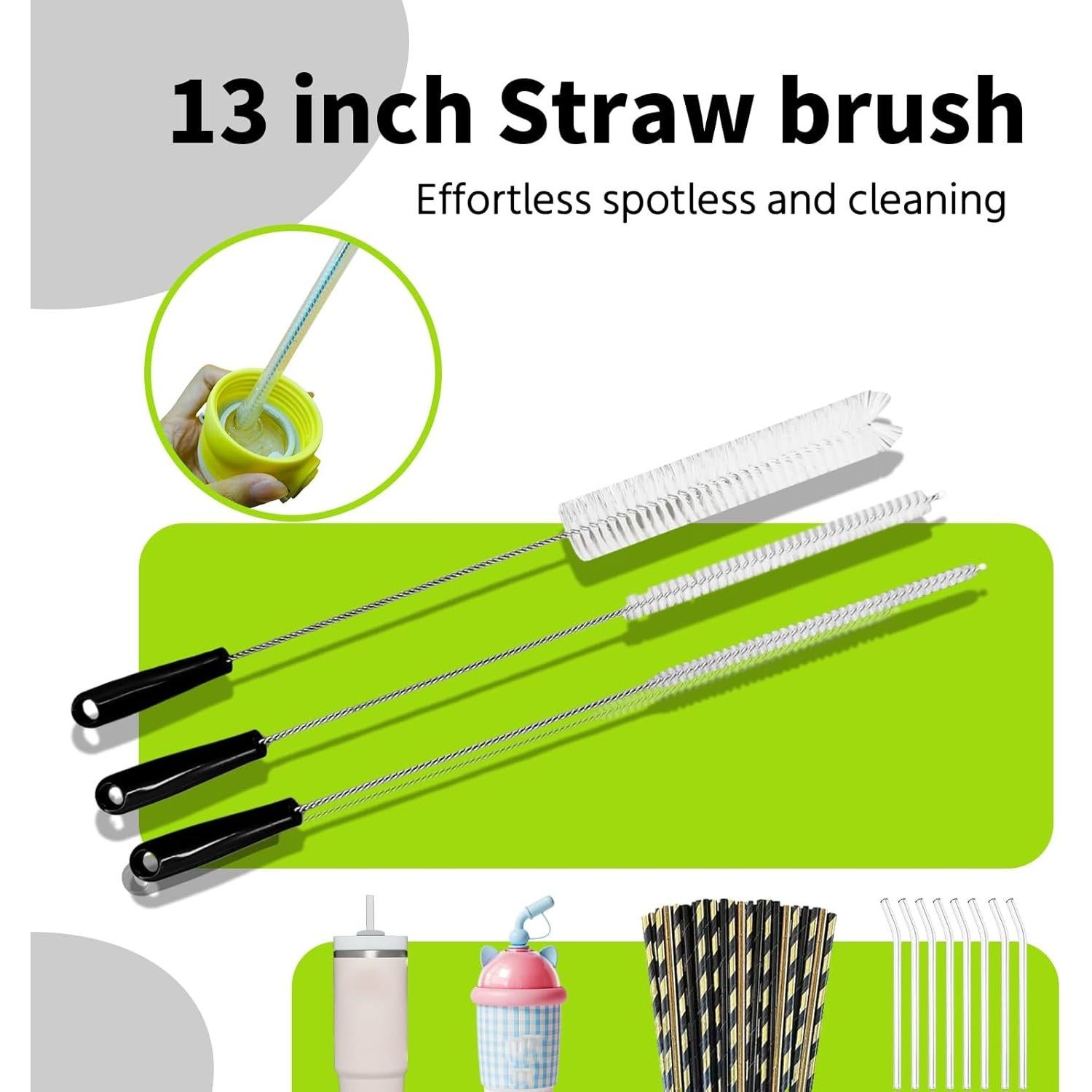 Juego de 5 cepillos de limpieza PZLife para botellas y pajitas