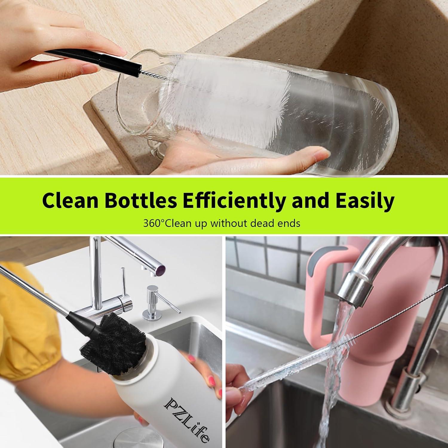Juego de 5 cepillos de limpieza PZLife para botellas y pajitas