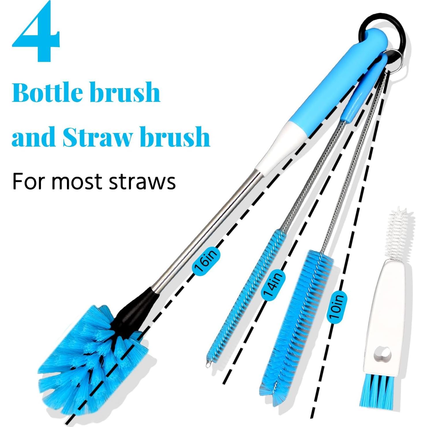 Cepillo de Botellas 4 en 1 TooLe - Azul, 30.48 cm