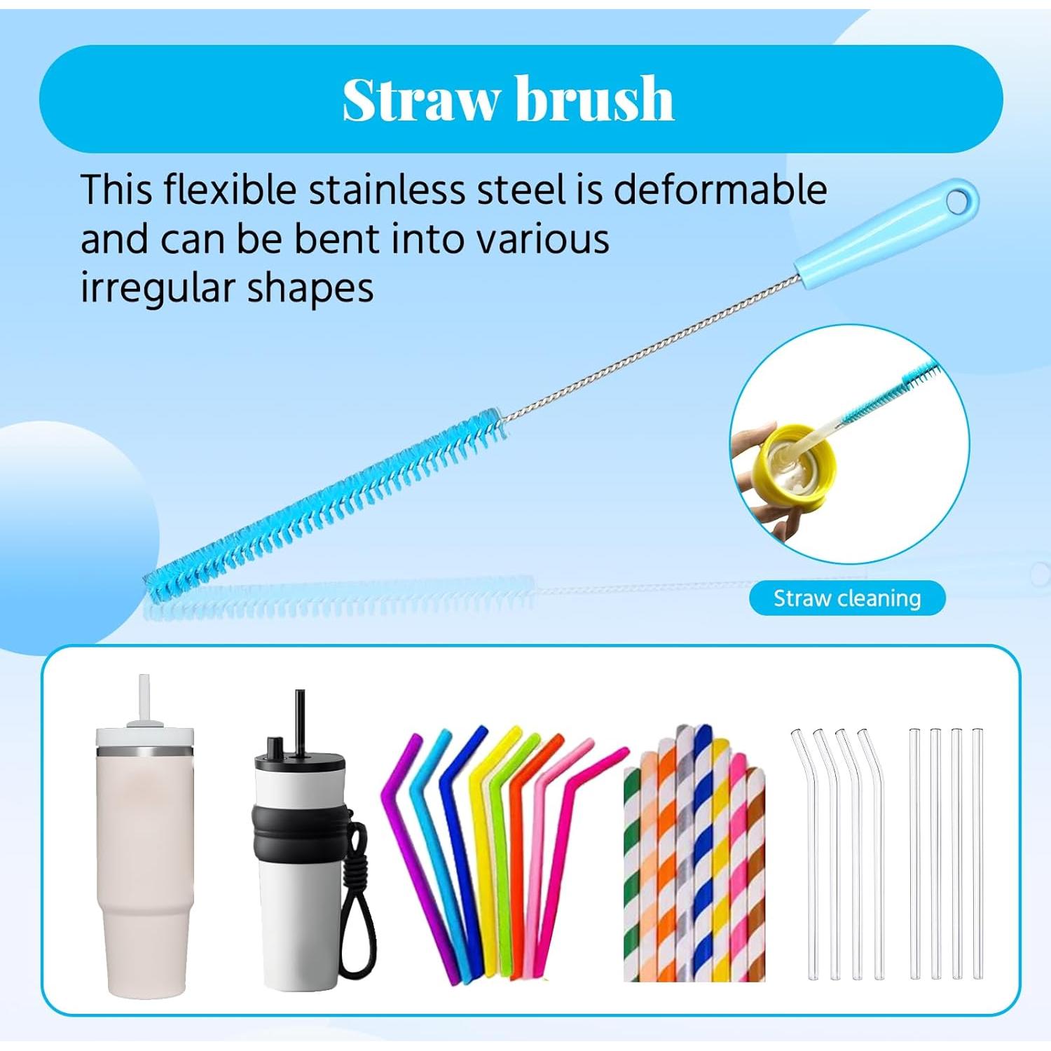 Cepillo de Botellas 4 en 1 TooLe - Azul, 30.48 cm