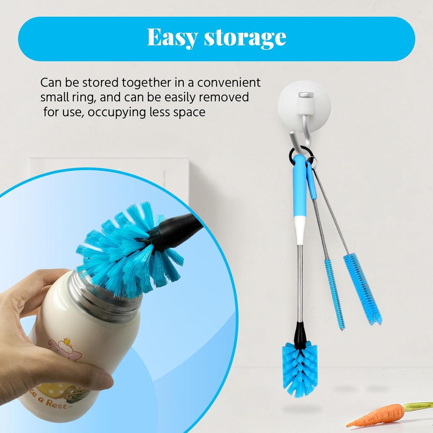 Cepillo de Botellas 4 en 1 TooLe - Azul, 30.48 cm