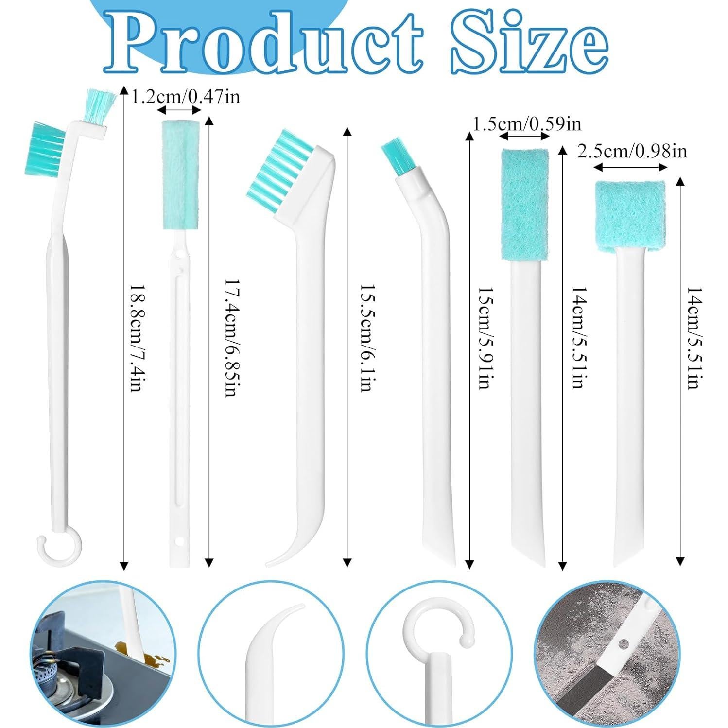 Juego de 8 Cepillos de Limpieza BOHUIZ para Espacios Reducidos