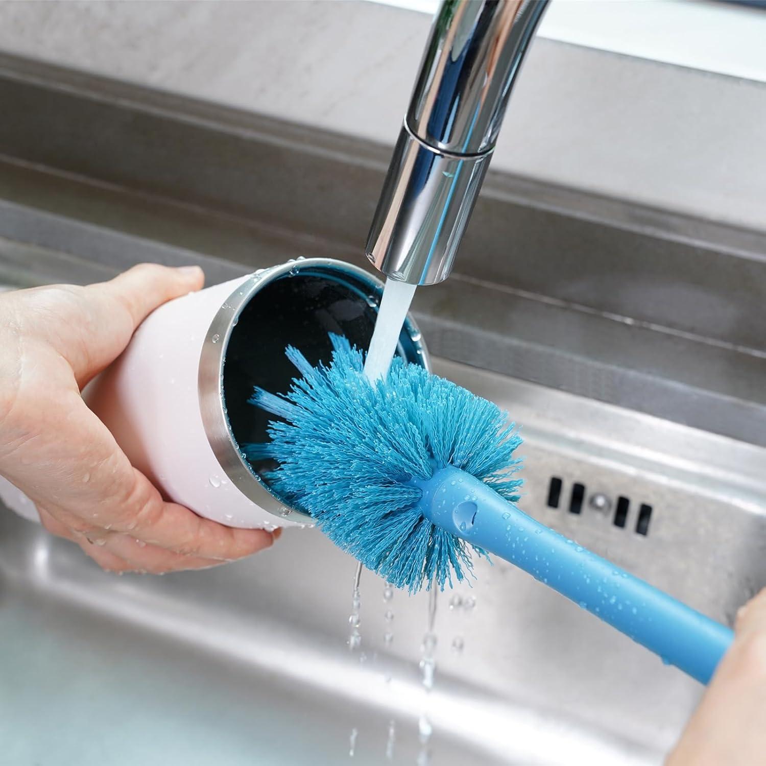 Cepillo de limpieza 2 en 1 Purtribe para botellas y pajitas