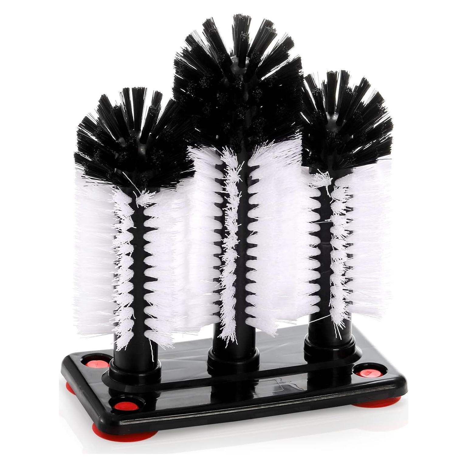 Cepillo Limpiador de Copas Yesland con Base de Succión 3 Cabezas