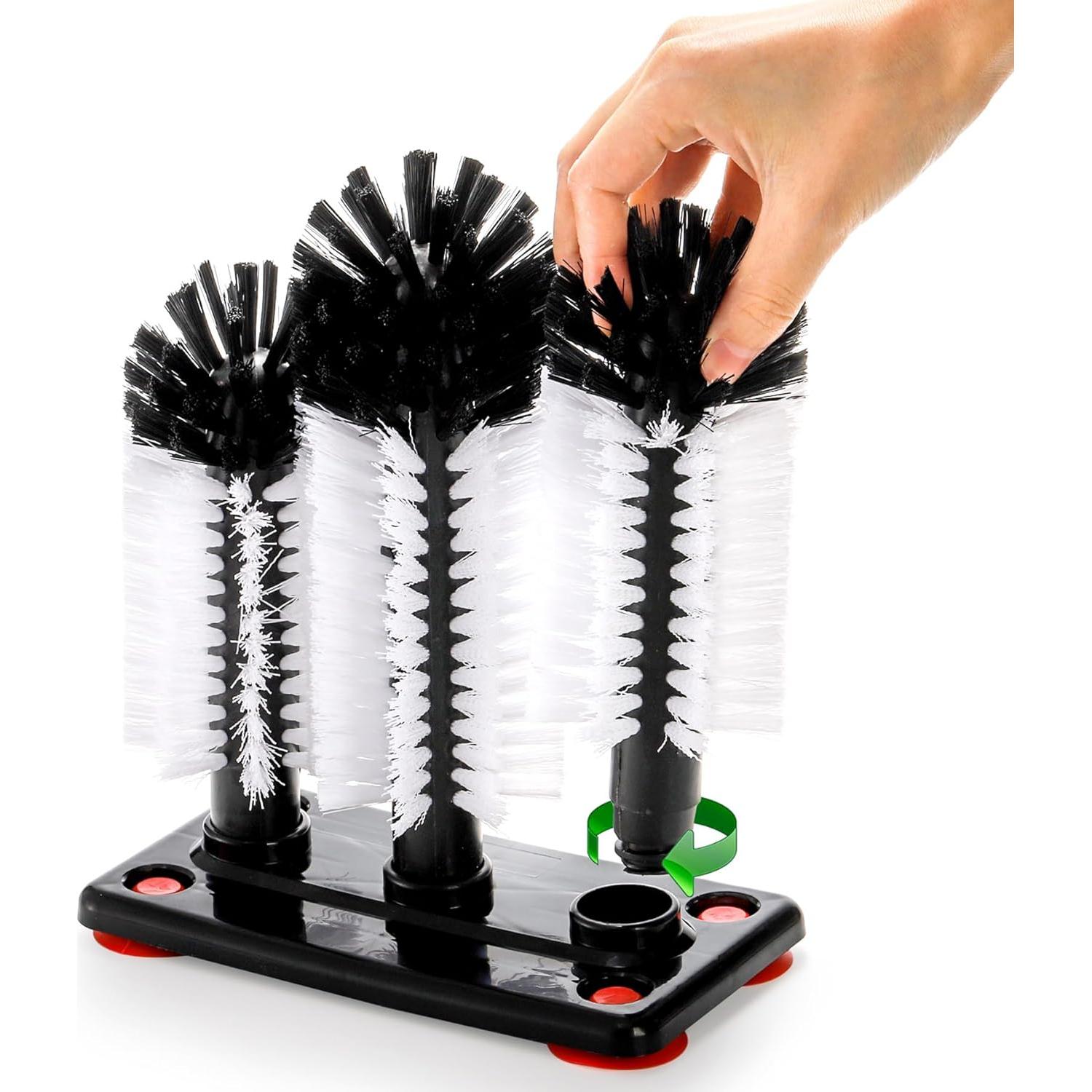 Cepillo Limpiador de Copas Yesland con Base de Succión 3 Cabezas