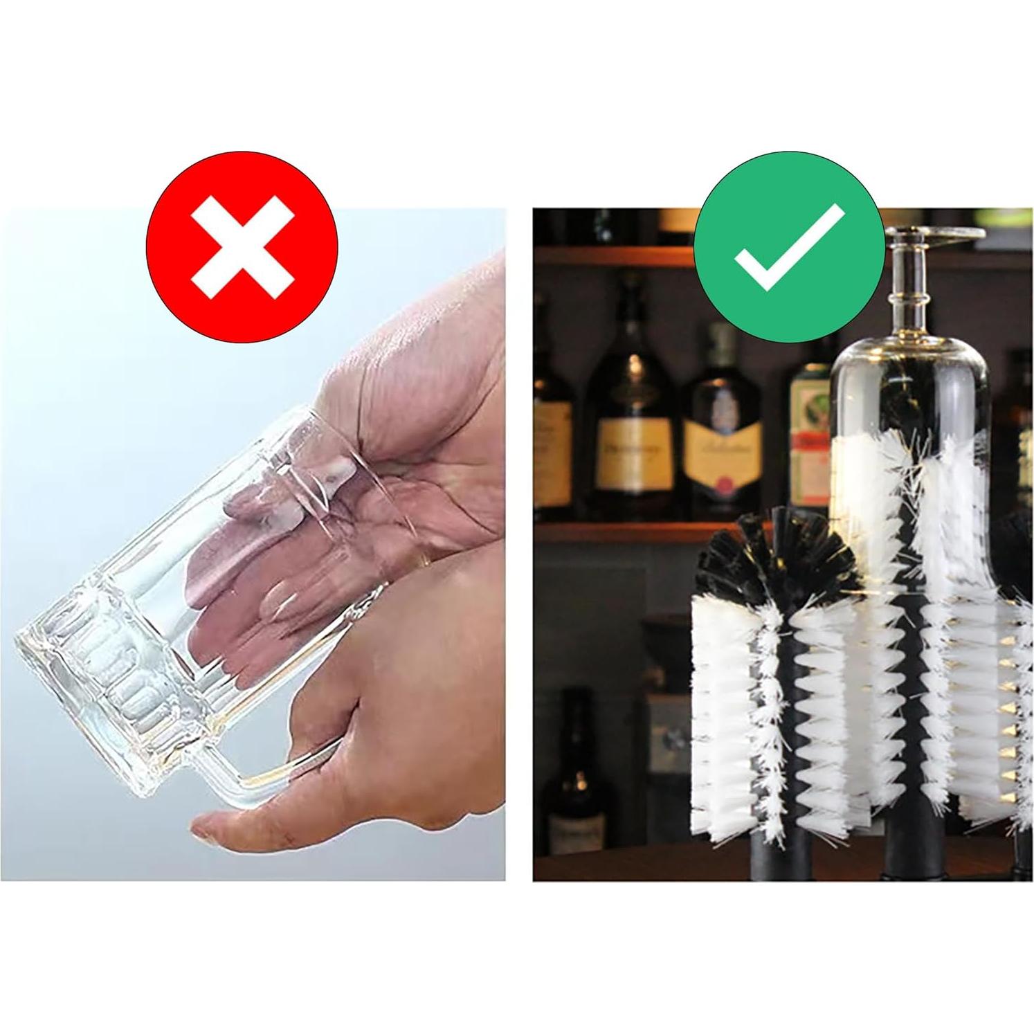 Cepillo Limpiador de Copas Yesland con Base de Succión 3 Cabezas