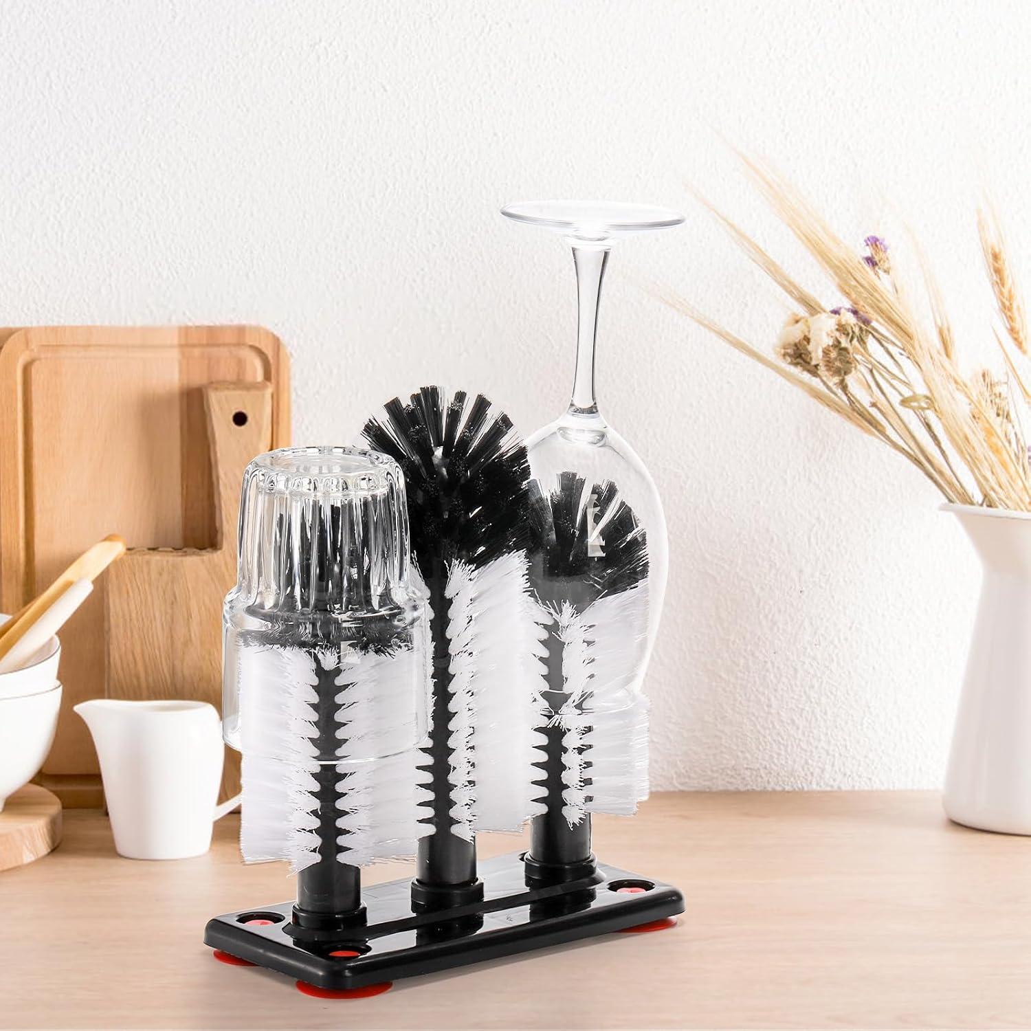 Cepillo Limpiador de Copas Yesland con Base de Succión 3 Cabezas