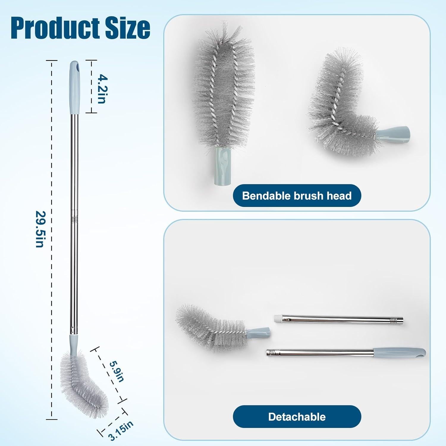 Juego de 2 Cepillos de Limpieza AQFTUSX para Botellas 66-74 cm