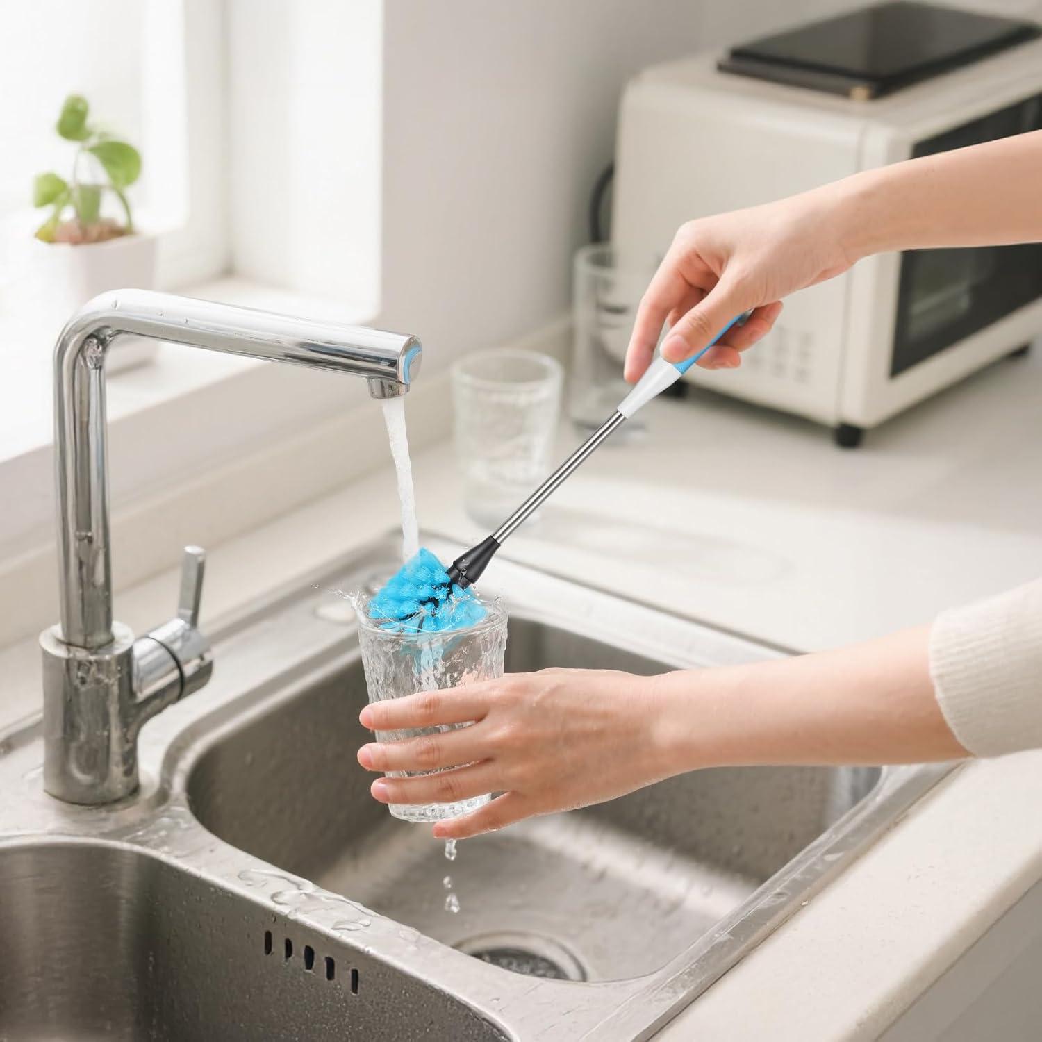 Cepillo de Botellas 2-en-1 AIOUIERSCN Mango Largo 37 cm