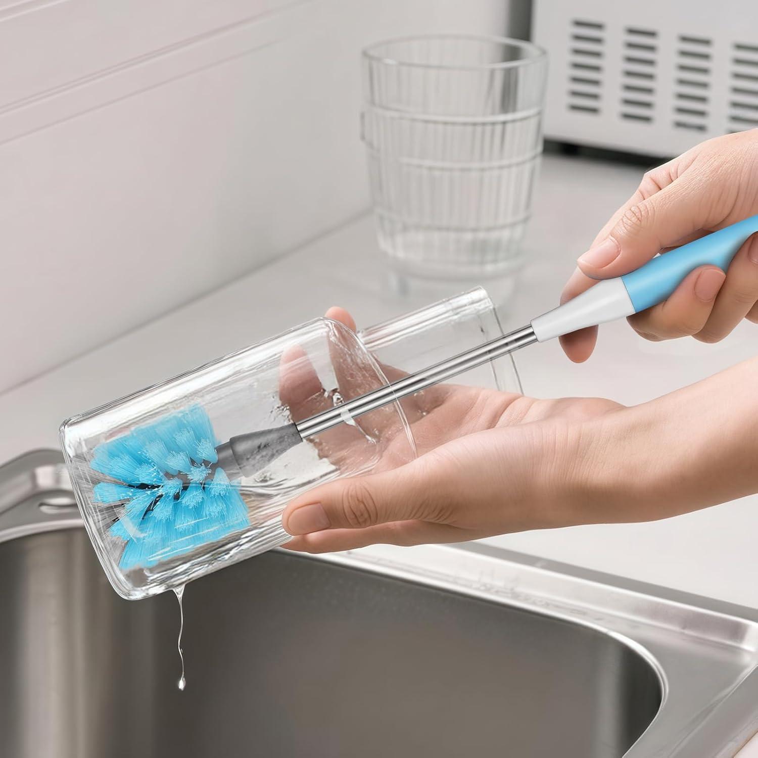 Cepillo de Botellas 2-en-1 AIOUIERSCN Mango Largo 37 cm