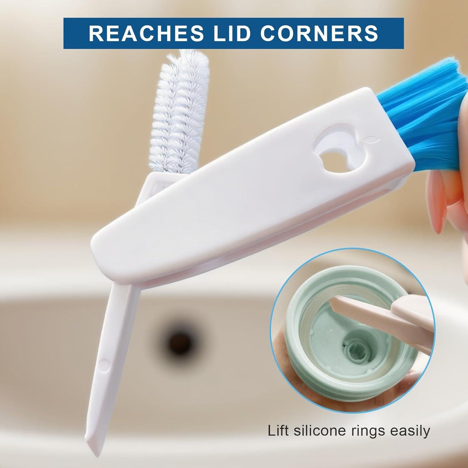 Cepillo de Botellas 2-en-1 AIOUIERSCN Mango Largo 37 cm