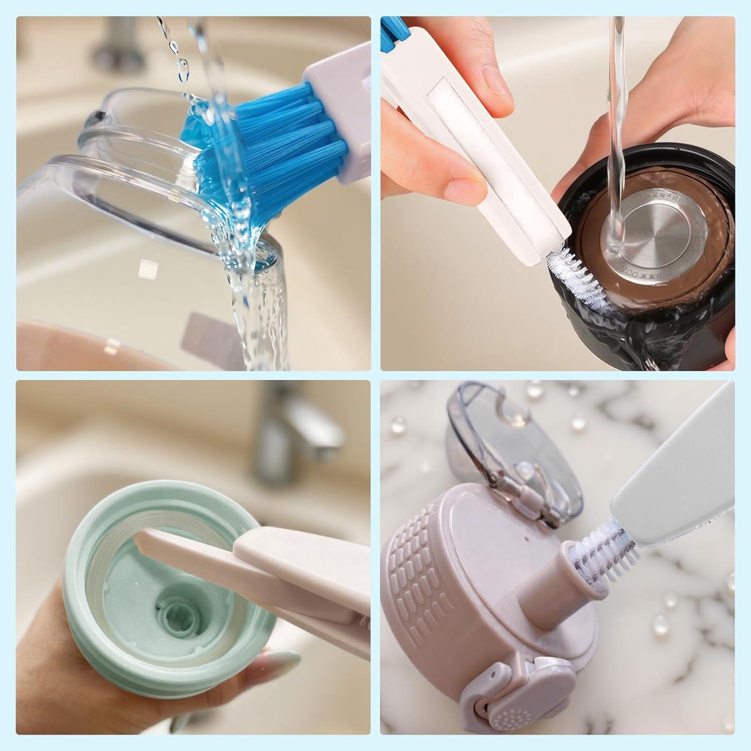 Cepillo de Botellas 2-en-1 AIOUIERSCN Mango Largo 37 cm