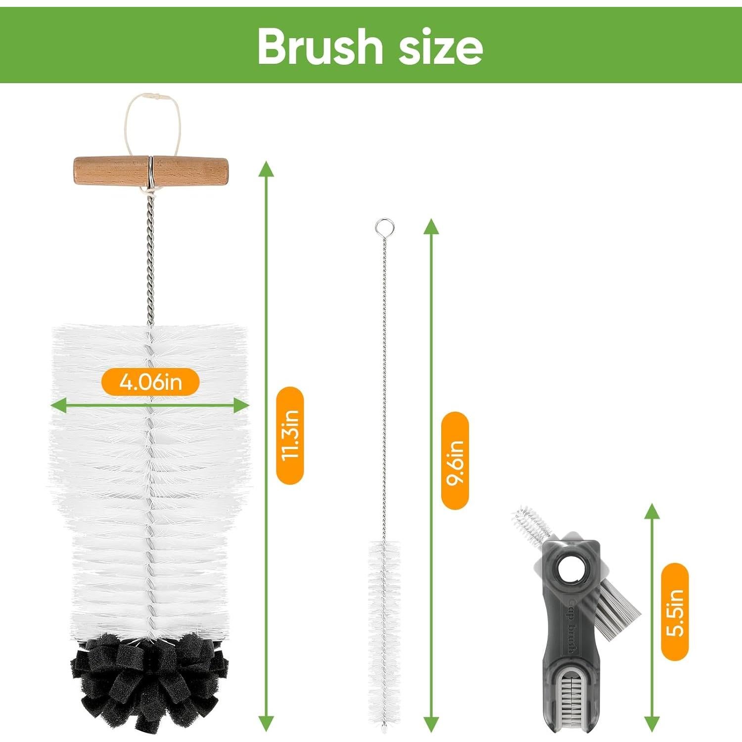 Juego de cepillos de limpieza de botellas TUNIKO 3 en 1