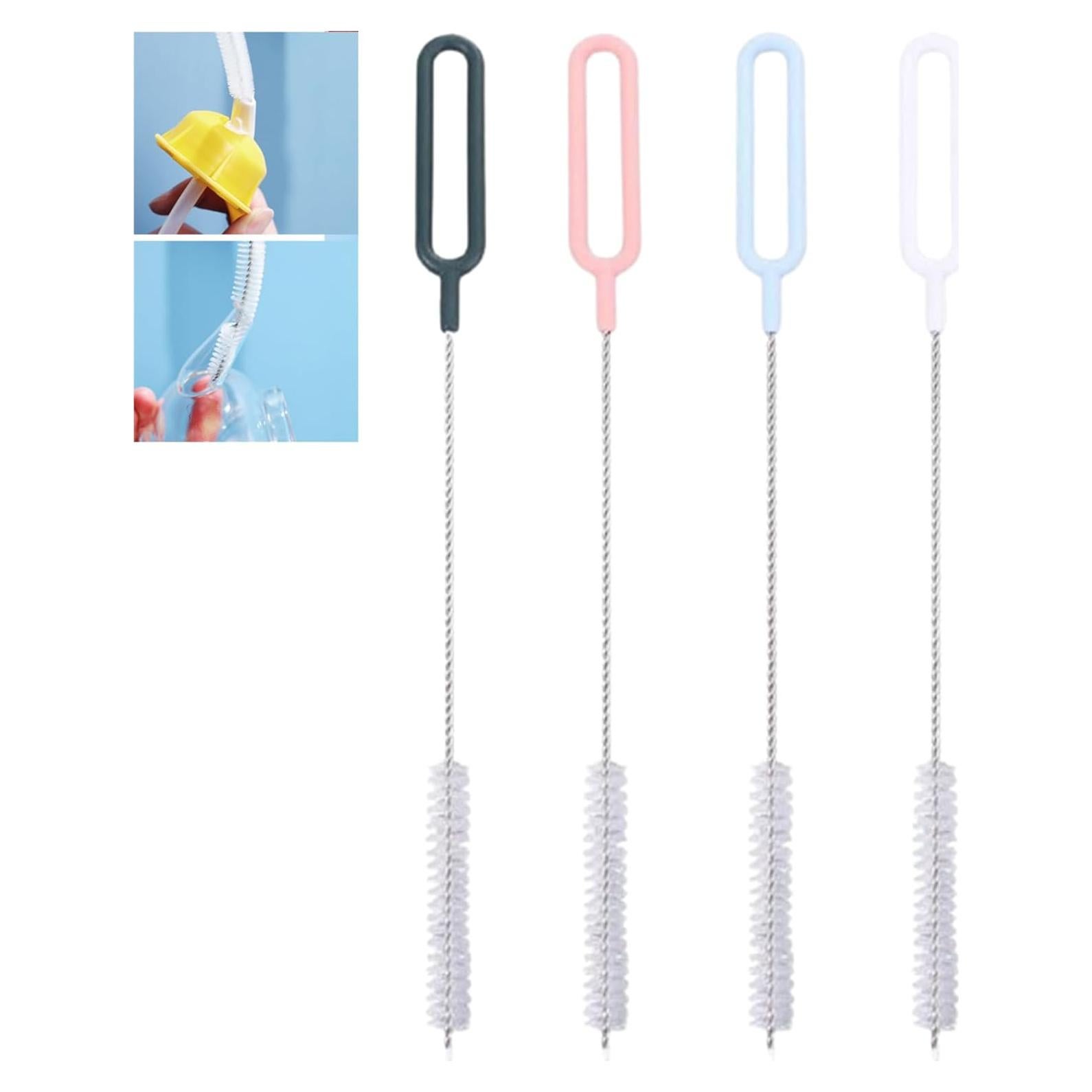 Juego de 4 cepillos limpiadores Suwzuqn para pajitas y botellas