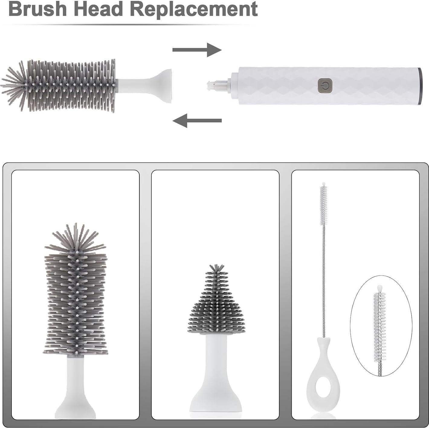 Cepillo Eléctrico para Biberones Biqin Blanco 1500mAh IPX65