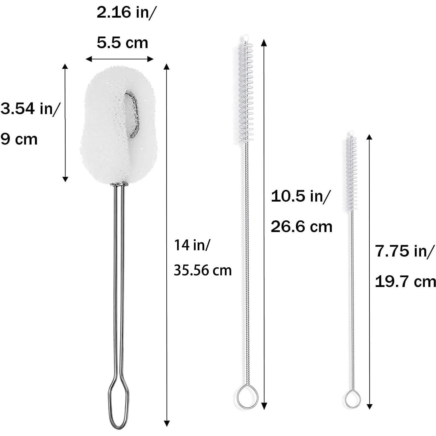 ALINK 6-Pack Cepillos de Limpieza para Botellas y Popotes