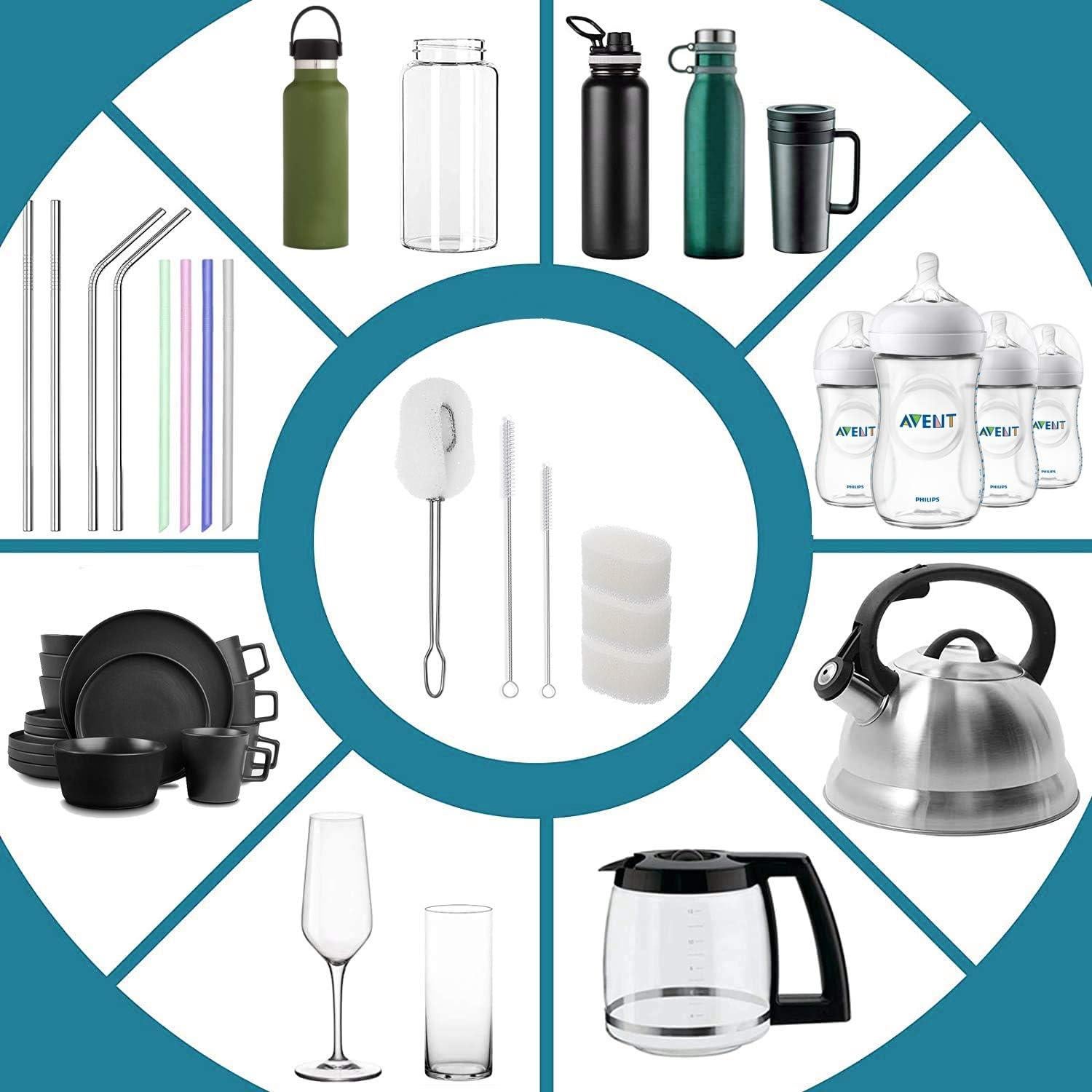 ALINK 6-Pack Cepillos de Limpieza para Botellas y Popotes