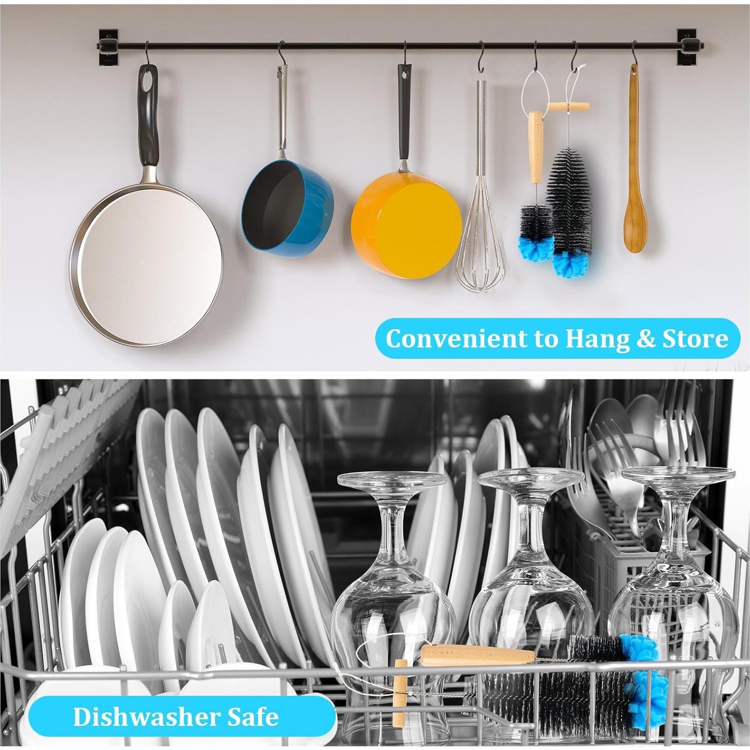 Set de 2 Cepillos de Botella Mimorou con Mango de Madera