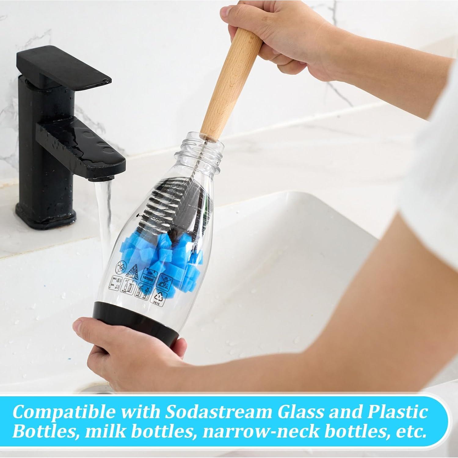 Set de 2 Cepillos de Botella Mimorou con Mango de Madera