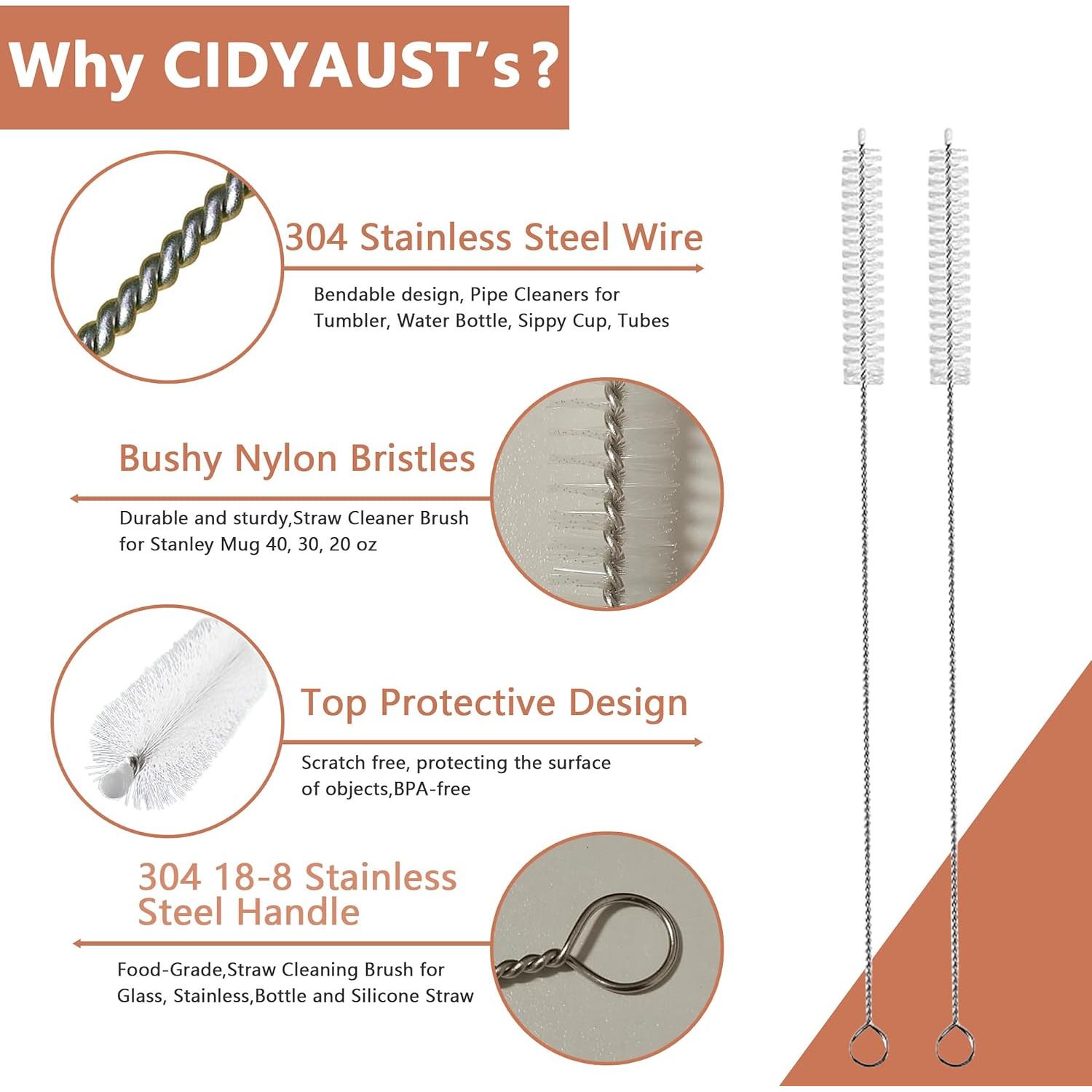 Juego de 2 Cepillos Limpiadores de Popotes CIDYAUST 25.9 cm