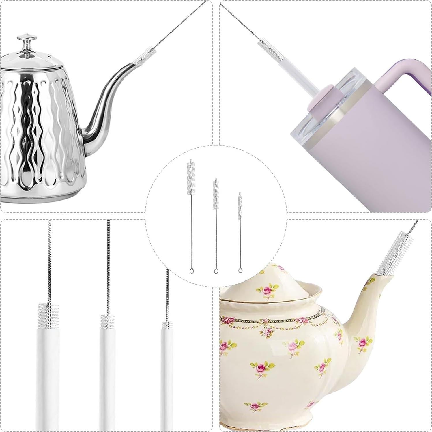 Kit de 18 Cepillos Limpiadores de Popotes Feehope - Acero Inoxidable