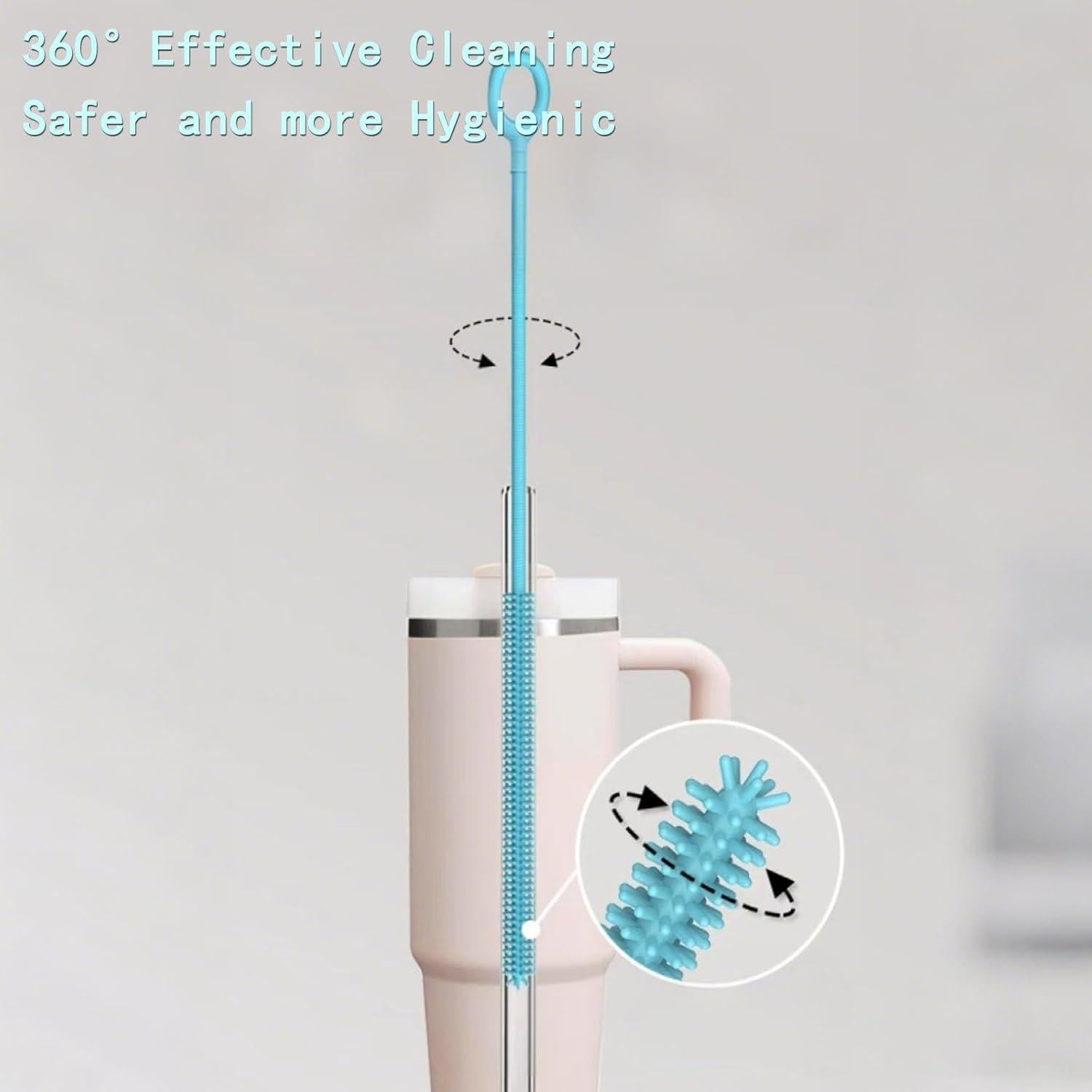 Cepillo Limpiador de Popotes Luforu 2 Pcs Silicona 25cm