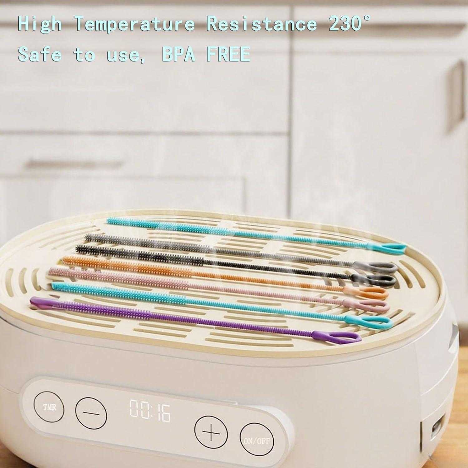 Cepillo Limpiador de Popotes Luforu 2 Pcs Silicona 25cm