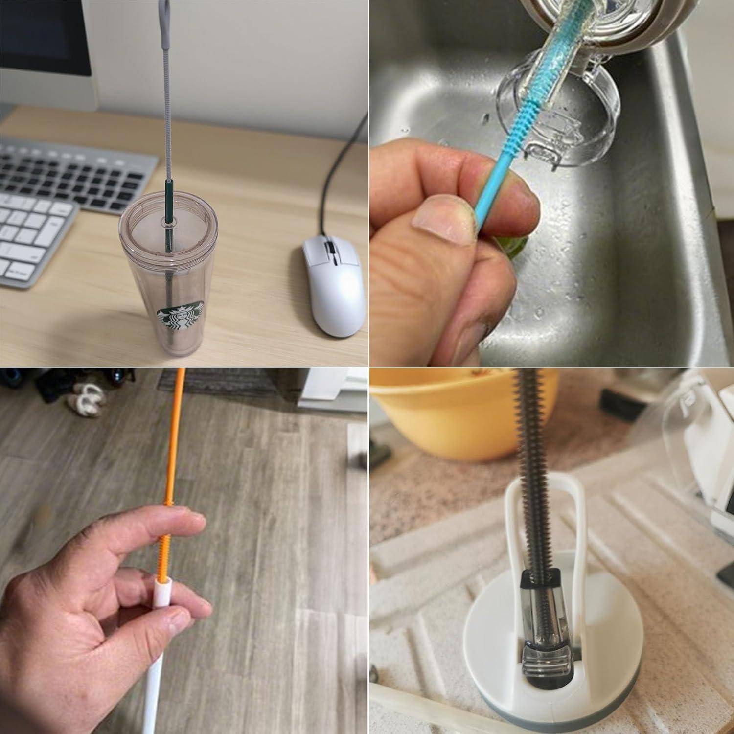 Cepillo Limpiador de Popotes Luforu 2 Pcs Silicona 25cm