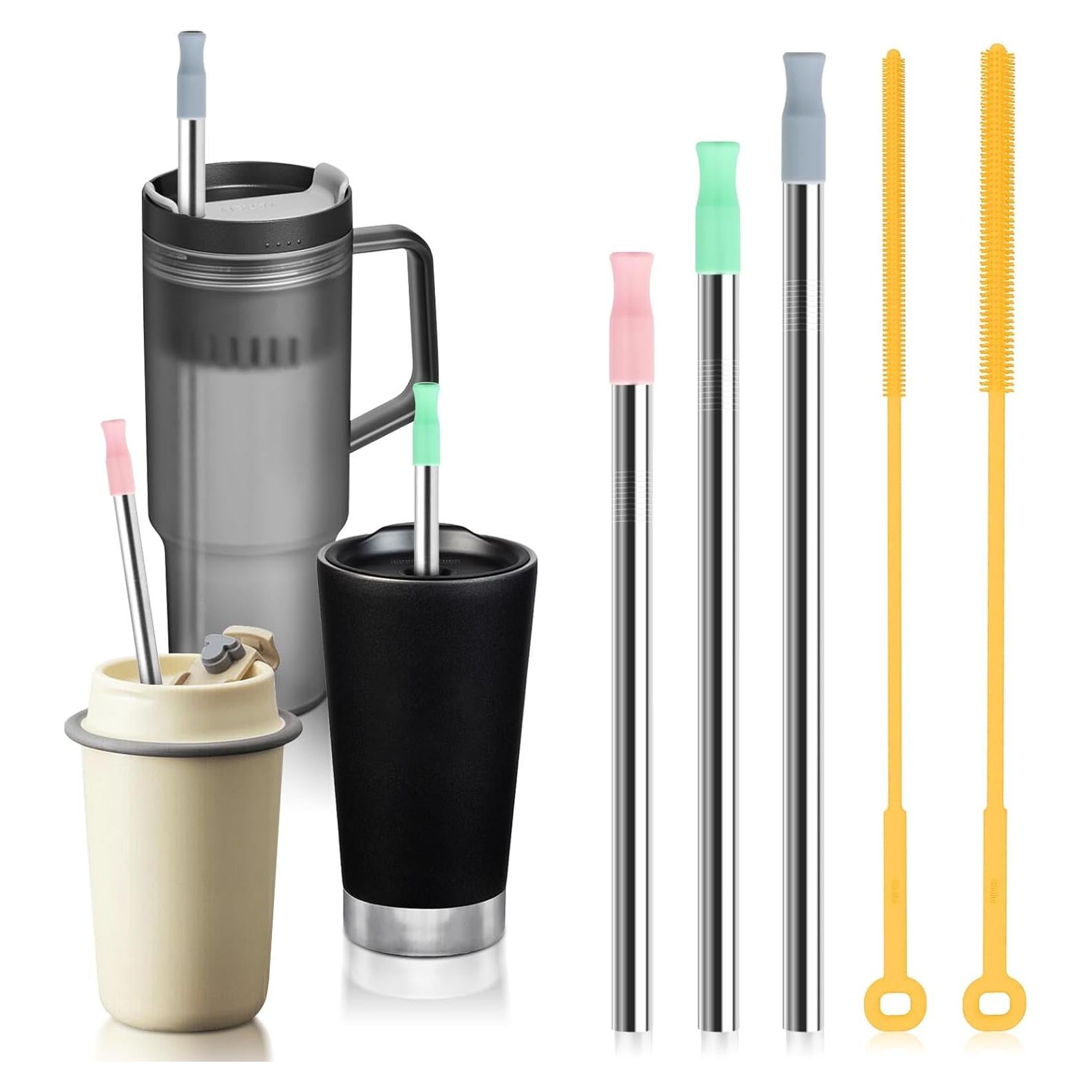 Juego de Pajitas Reutilizables de Acero Inoxidable WQSS AOEIU