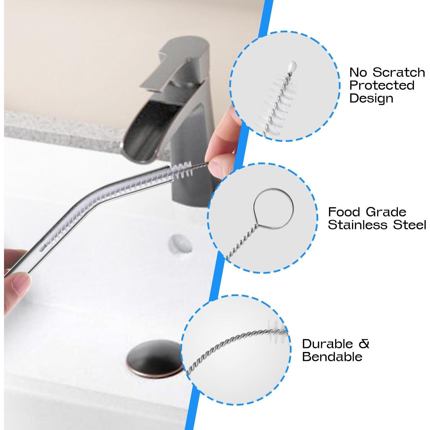 Juego de 8 cepillos limpiadores QLTUDN para popotes 30.48 cm