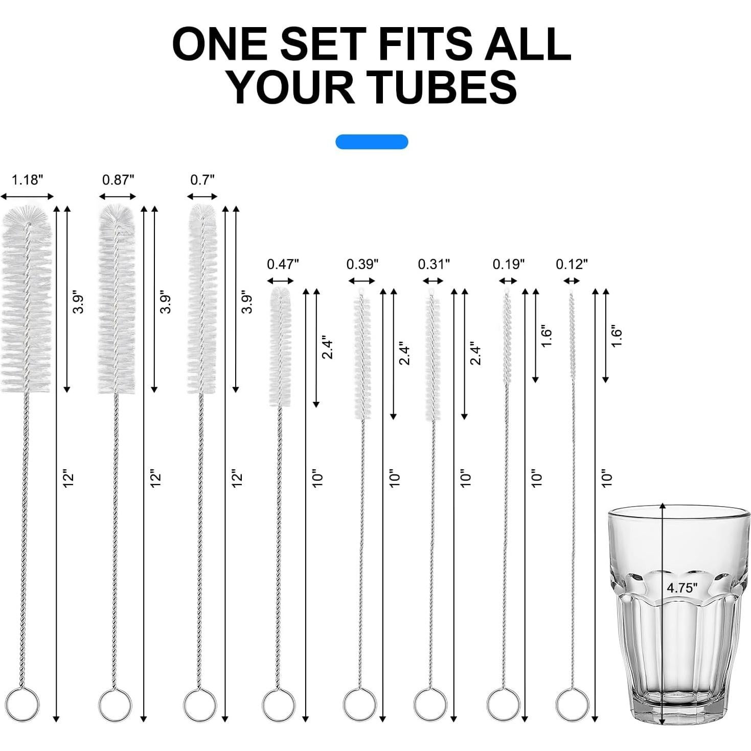 Juego de 8 cepillos limpiadores QLTUDN para pajitas y botellas