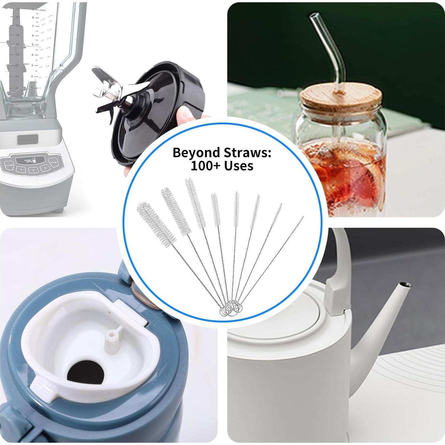 Juego de 8 cepillos limpiadores QLTUDN para pajitas y botellas