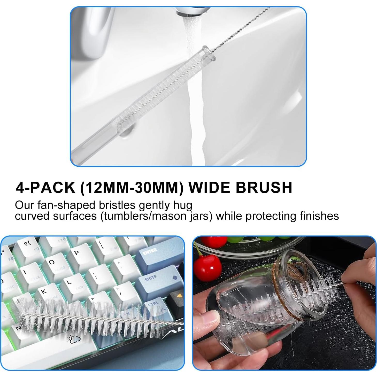 Juego de 8 cepillos limpiadores QLTUDN para pajitas y botellas