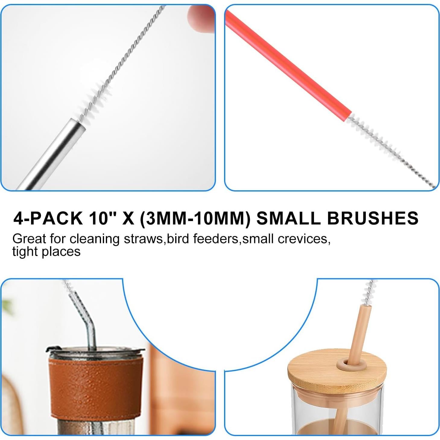 Juego de 8 cepillos limpiadores QLTUDN para pajitas y botellas