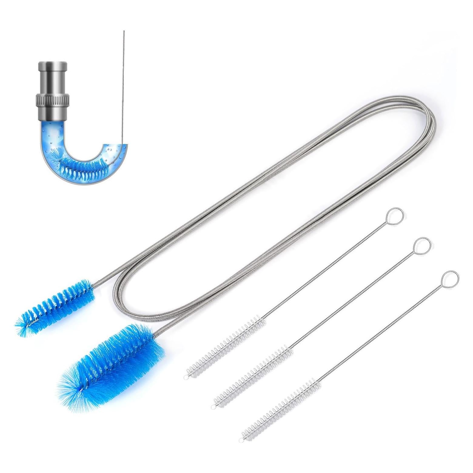 Cepillo Limpiador Flexible Eidsefe 4 Piezas Drenaje Azul