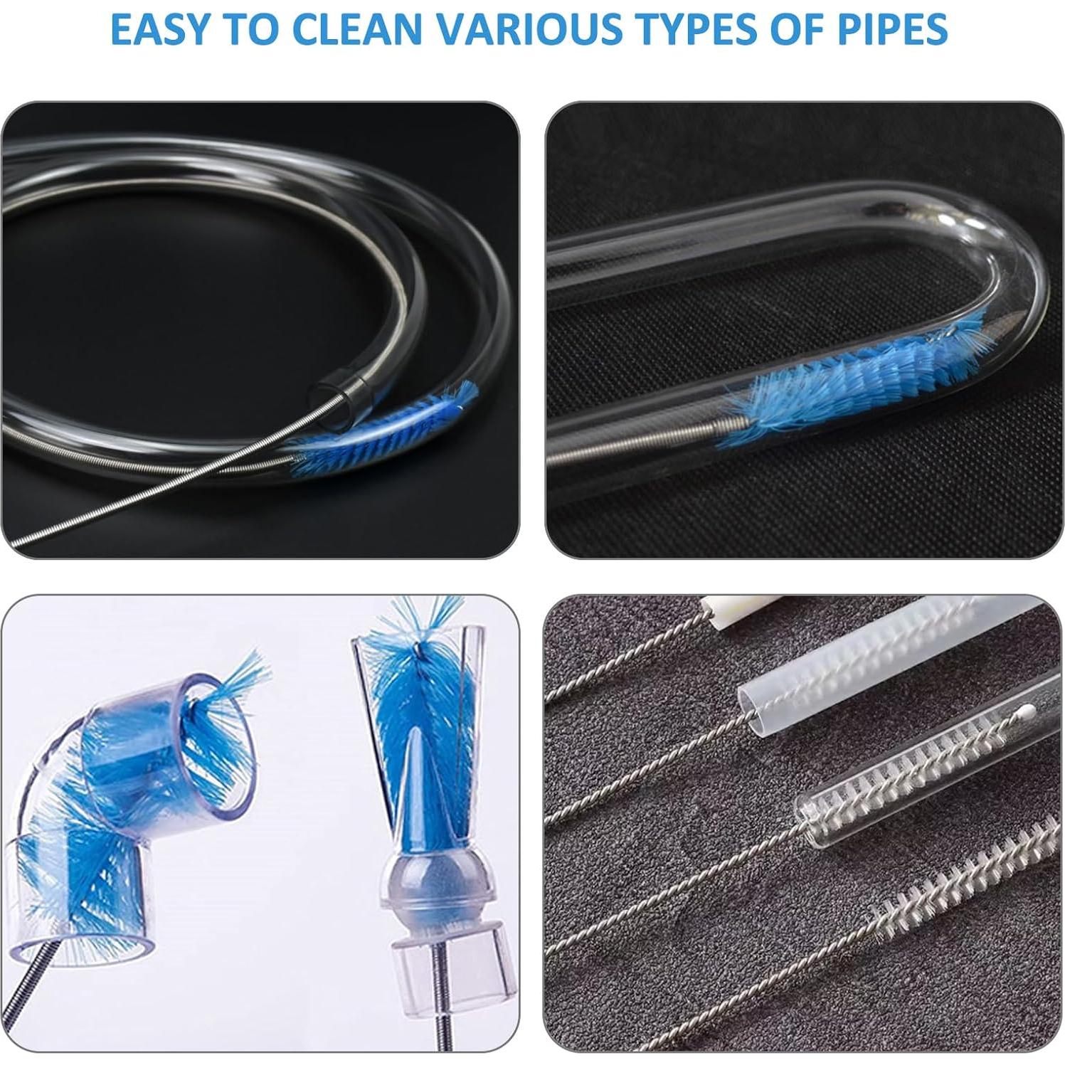 Cepillo Limpiador Flexible Eidsefe 4 Piezas Drenaje Azul