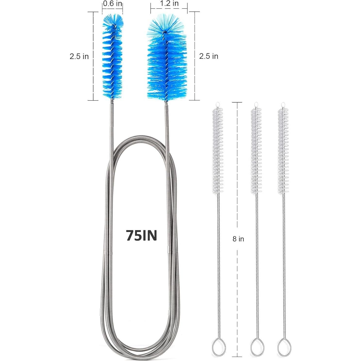 Cepillo Limpiador Flexible Eidsefe 4 Piezas Drenaje Azul