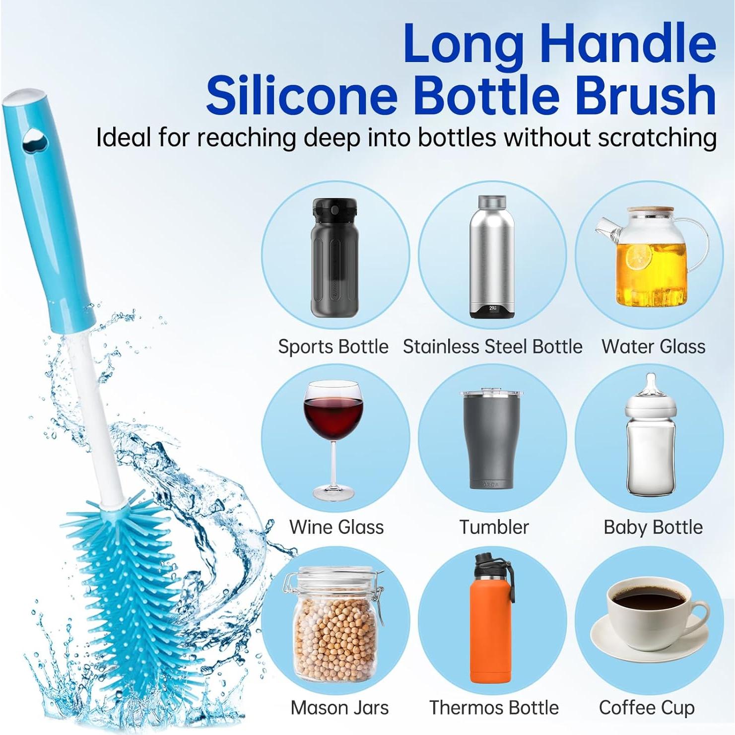 Juego de 3 cepillos limpiadores Owala - Silicona y plástico