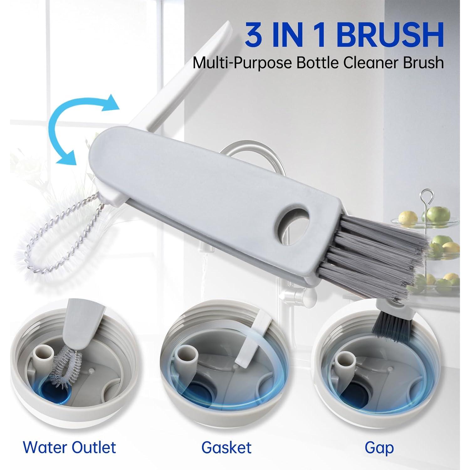 Juego de 3 cepillos limpiadores Owala - Silicona y plástico