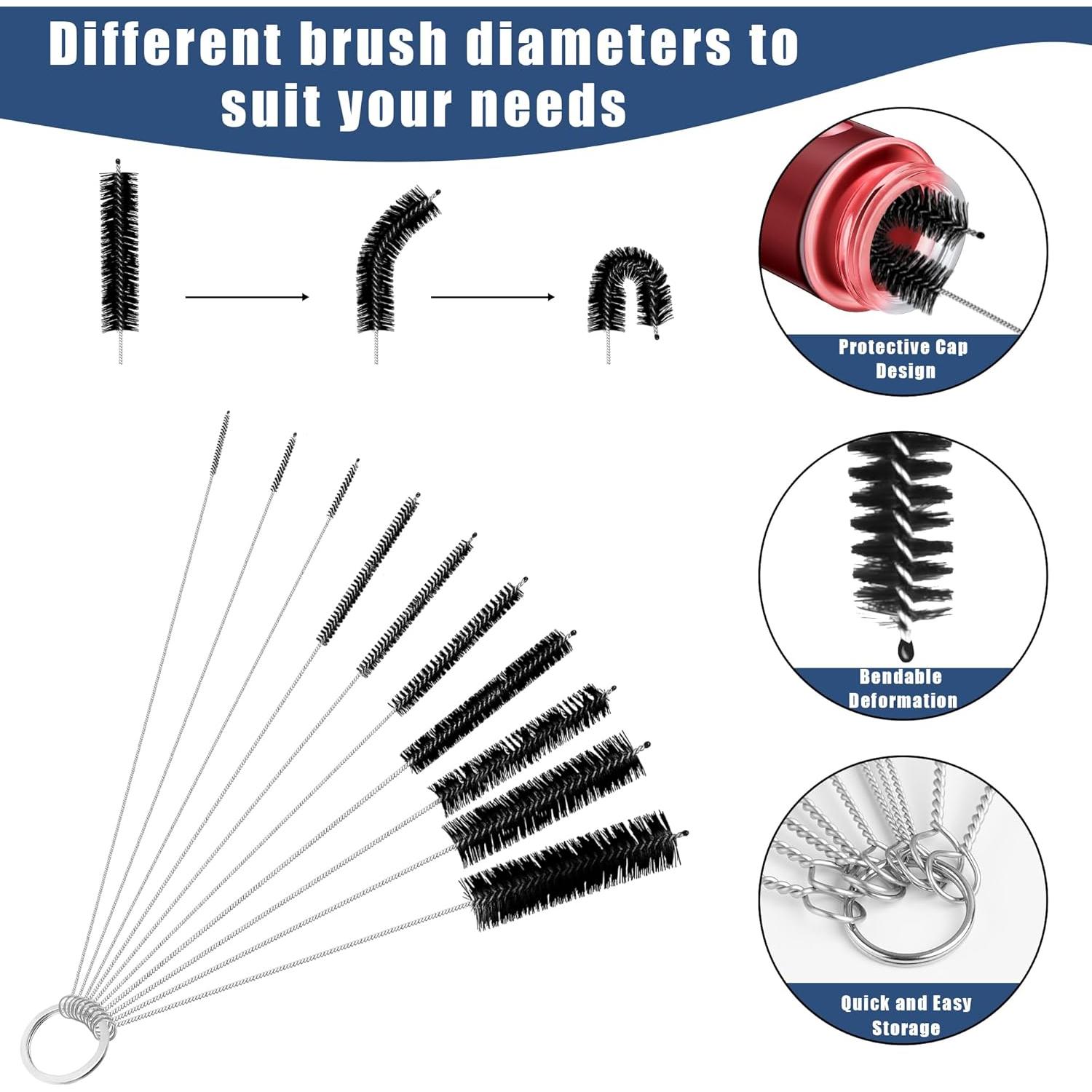 Kit de Cepillos Limpiadores de Tubos de Vidrio ETTSNU 12 Piezas