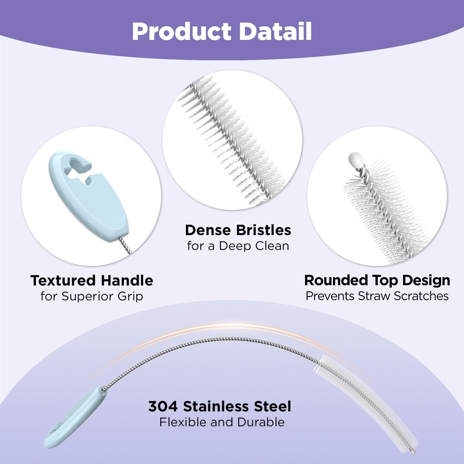 Juego de cepillos limpiadores AnOis7ter para popotes y biberones