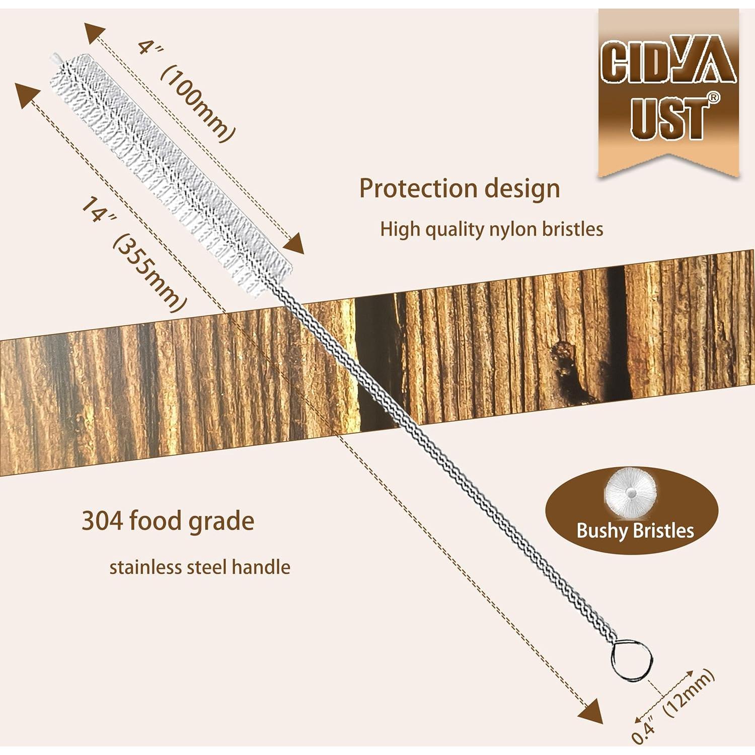 Cepillo Limpiador de Pajitas CIDYAUST 36.8 cm Acero Inoxidable