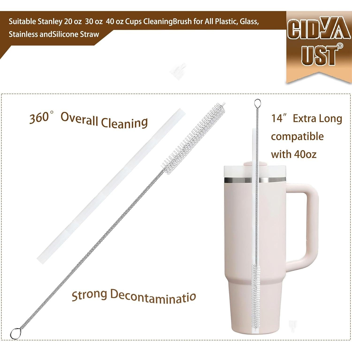 Cepillo Limpiador de Pajitas CIDYAUST 36.8 cm Acero Inoxidable