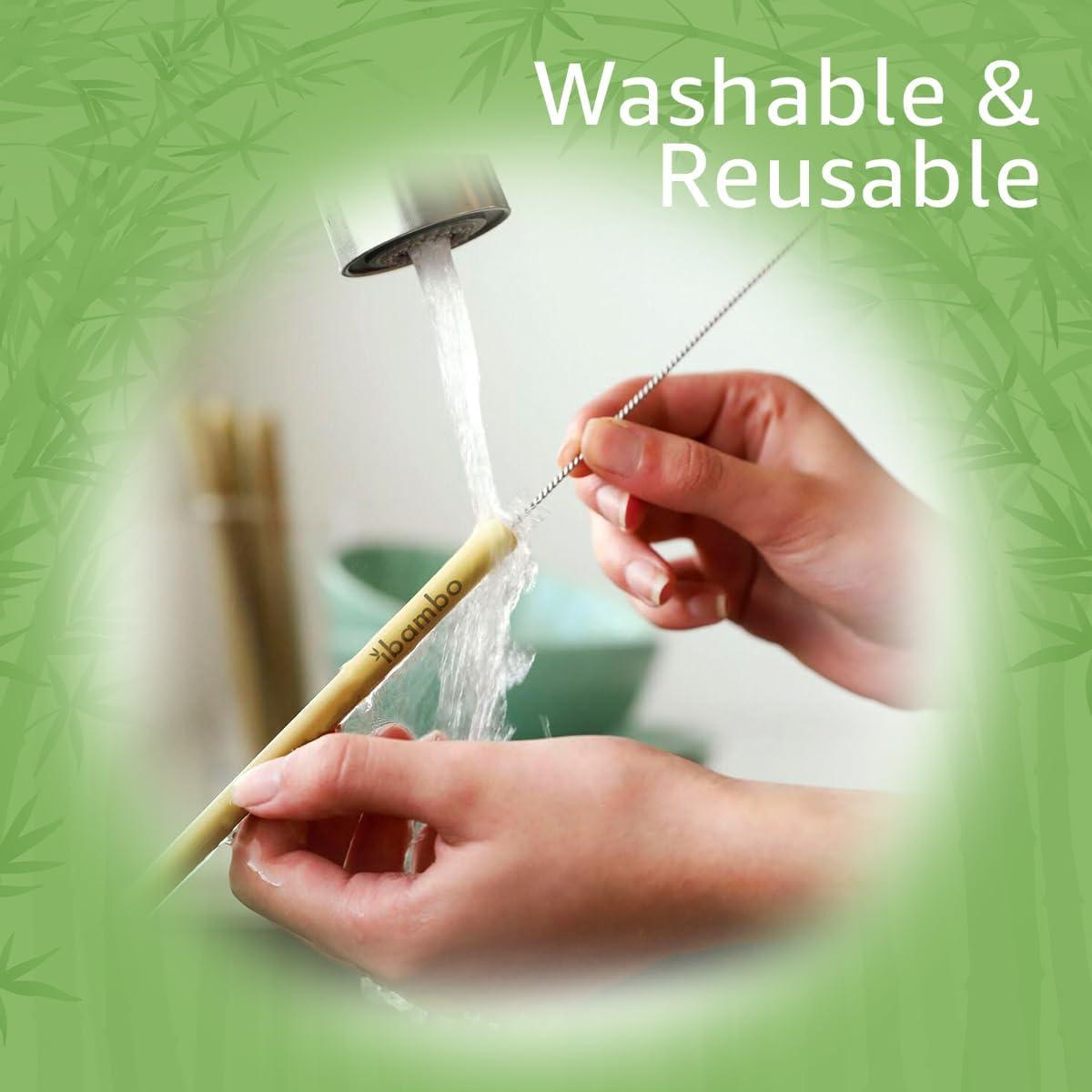 Pajitas de Bambú Jenvita 20 cm - Biodegradables y Reutilizables