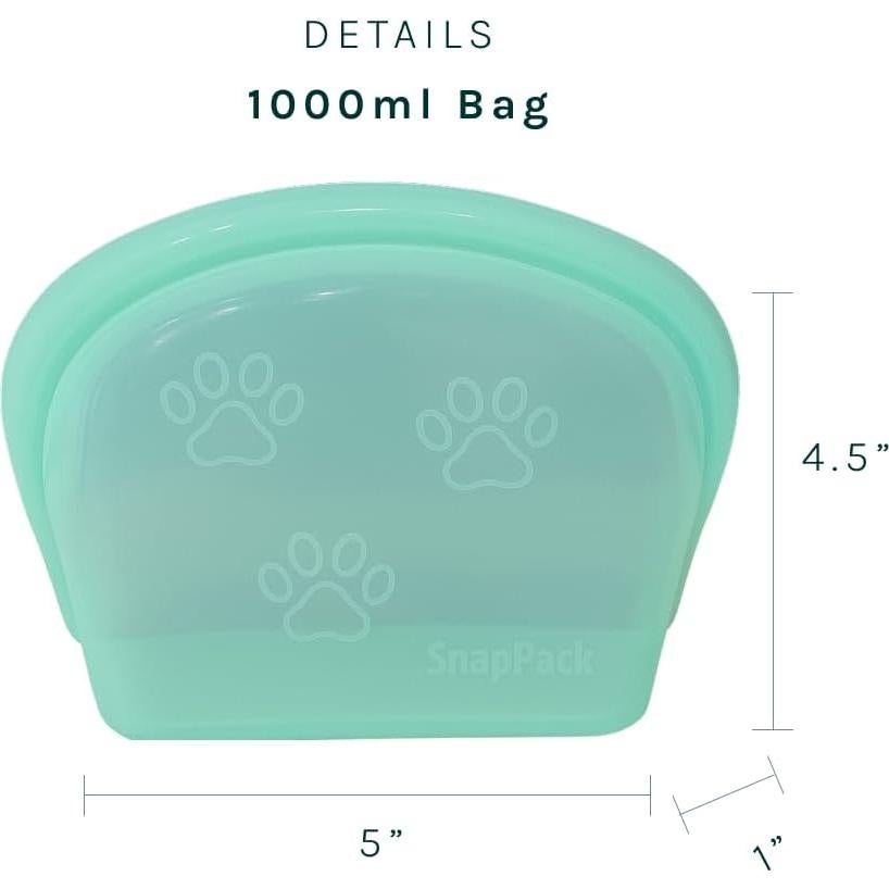 Bolsa de Silicona Reutilizable SnapPack 1000ml Verde Azulado