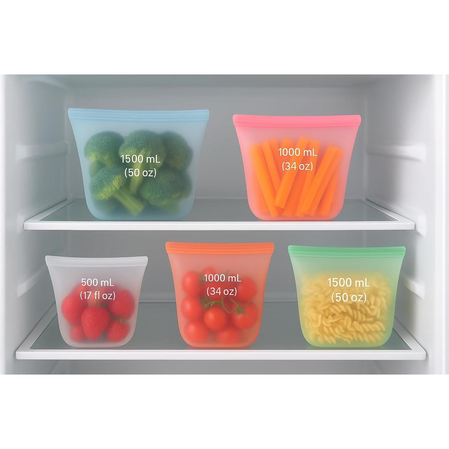 Set de 3 Bolsas de Almacenamiento de Silicona Genérico 502ml